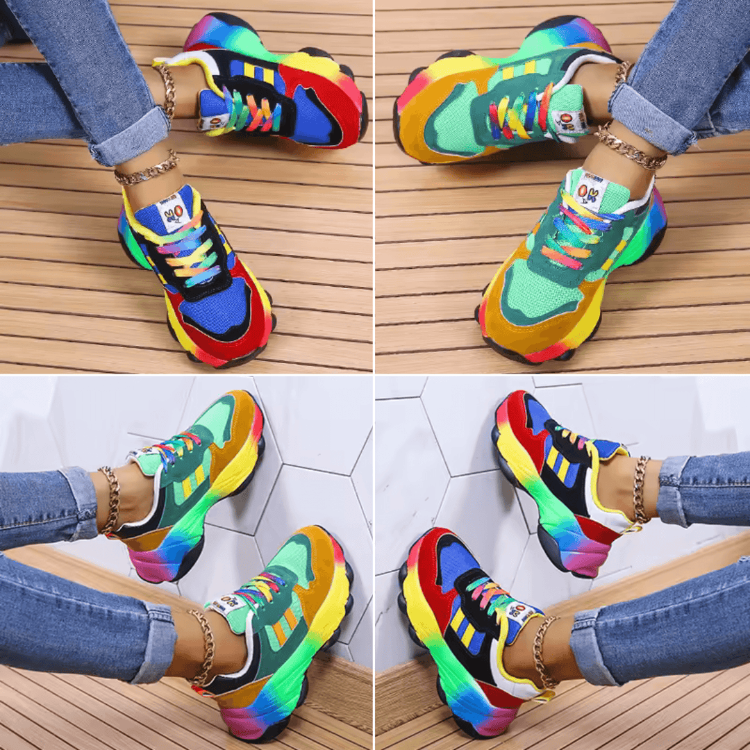 LumiSneak | Women's Colorful Rainbow Platform Sneakers
