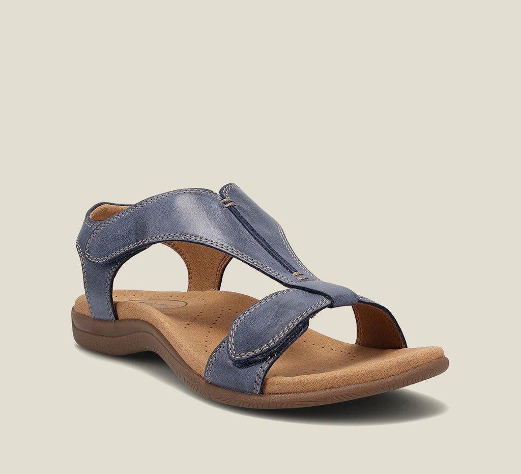 Carolyn | Women's T-Strap Vegan Leather Cushioned Sandals