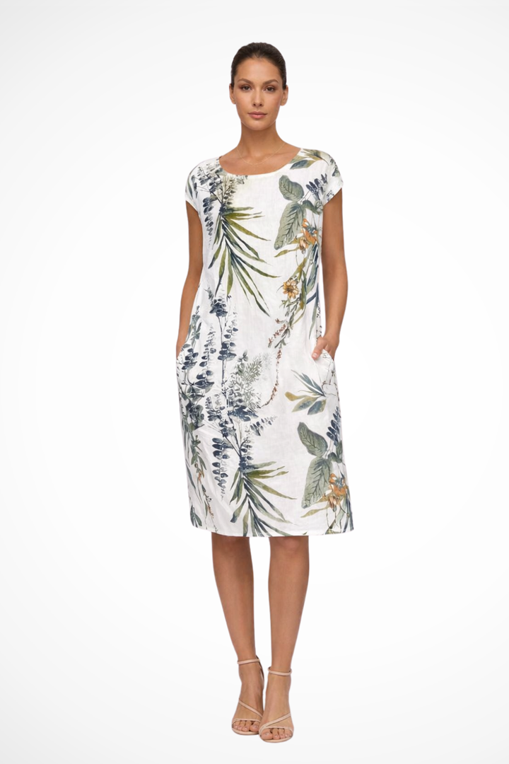Ivy | Women Casual Relaxed Fit Summer Dress with Botanical Print