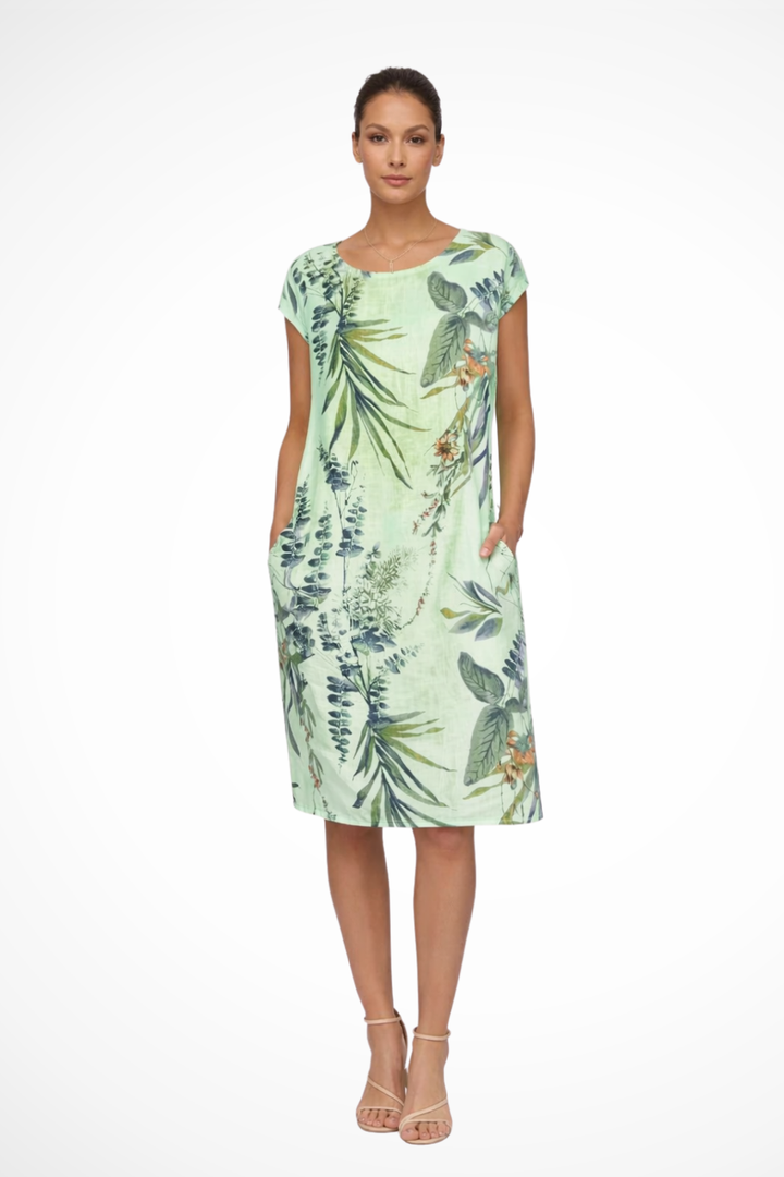 Ivy | Women Casual Relaxed Fit Summer Dress with Botanical Print