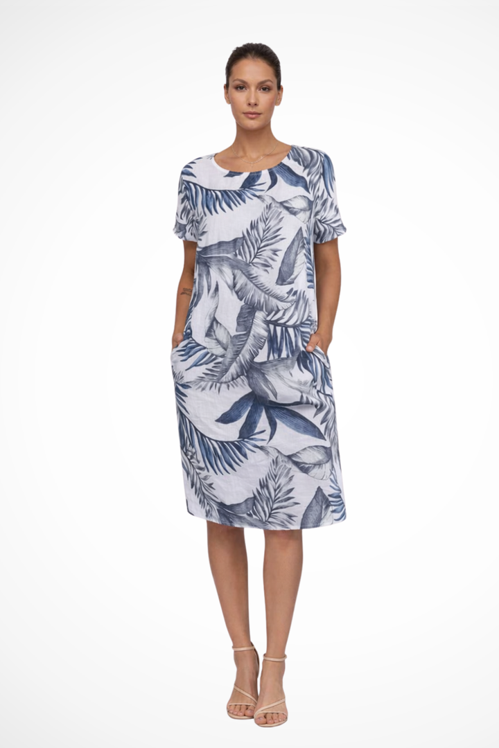 Ivy | Women Casual Relaxed Fit Summer Dress with Botanical Print