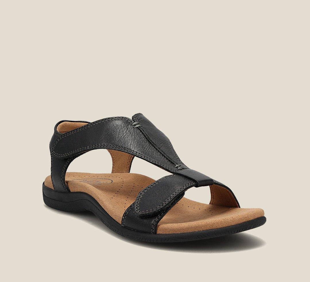 Carolyn | Women's T-Strap Vegan Leather Cushioned Sandals