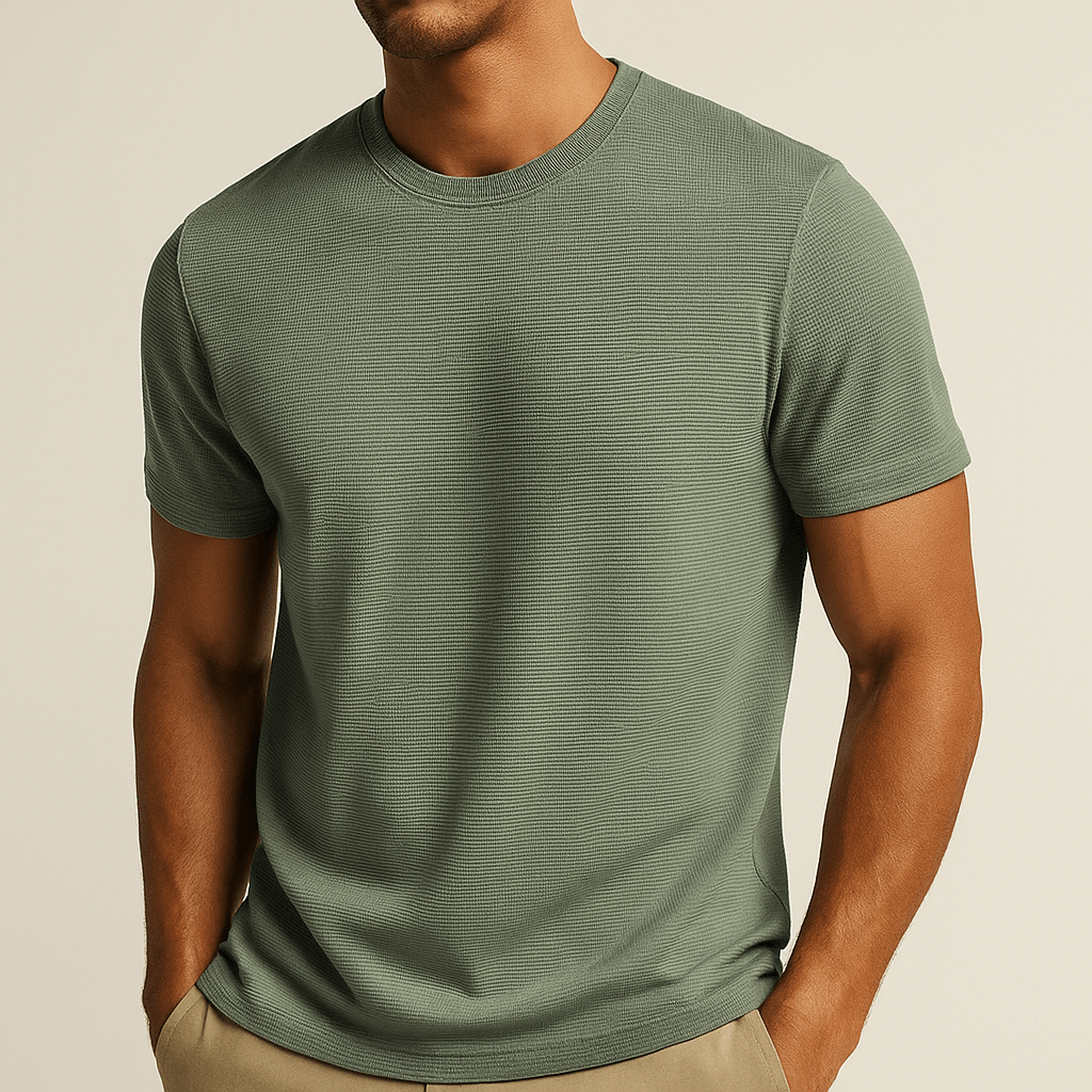 Alasdair | Men’s Modern Waffle T-shirt with Crew Neck
