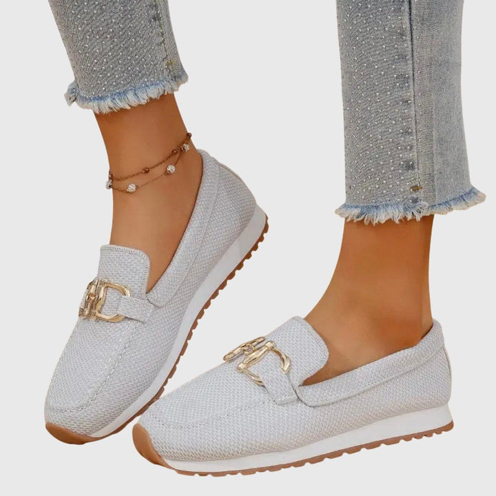 June | Women's Mesh Buckle Detail Slip-On Loafers