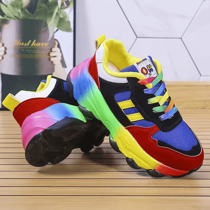 LumiSneak | Women's Colorful Rainbow Platform Sneakers