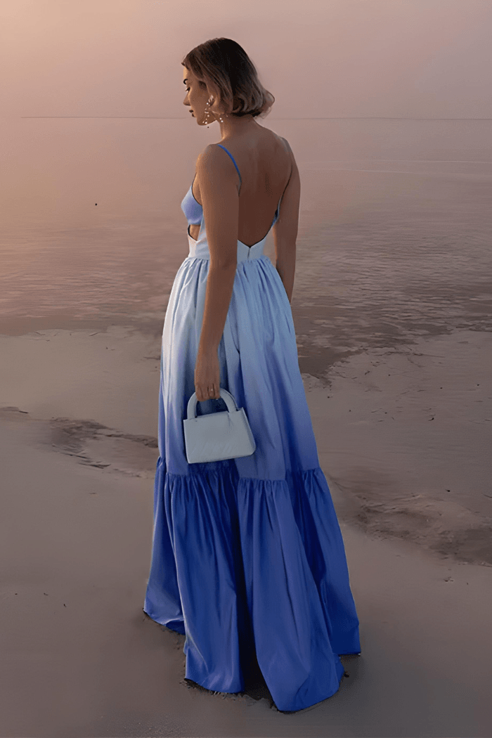 Women's Cocktail Ombre Sweetheart Maxi Dress