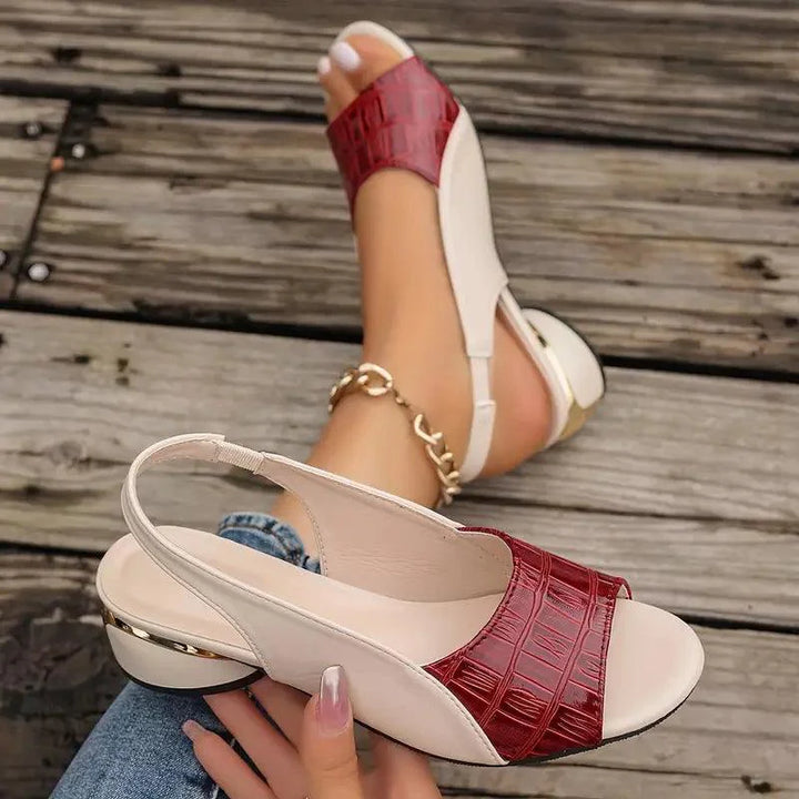 Melanie | Women's Closed Toe Sandals | Wedding Shoes with Low Block Heel