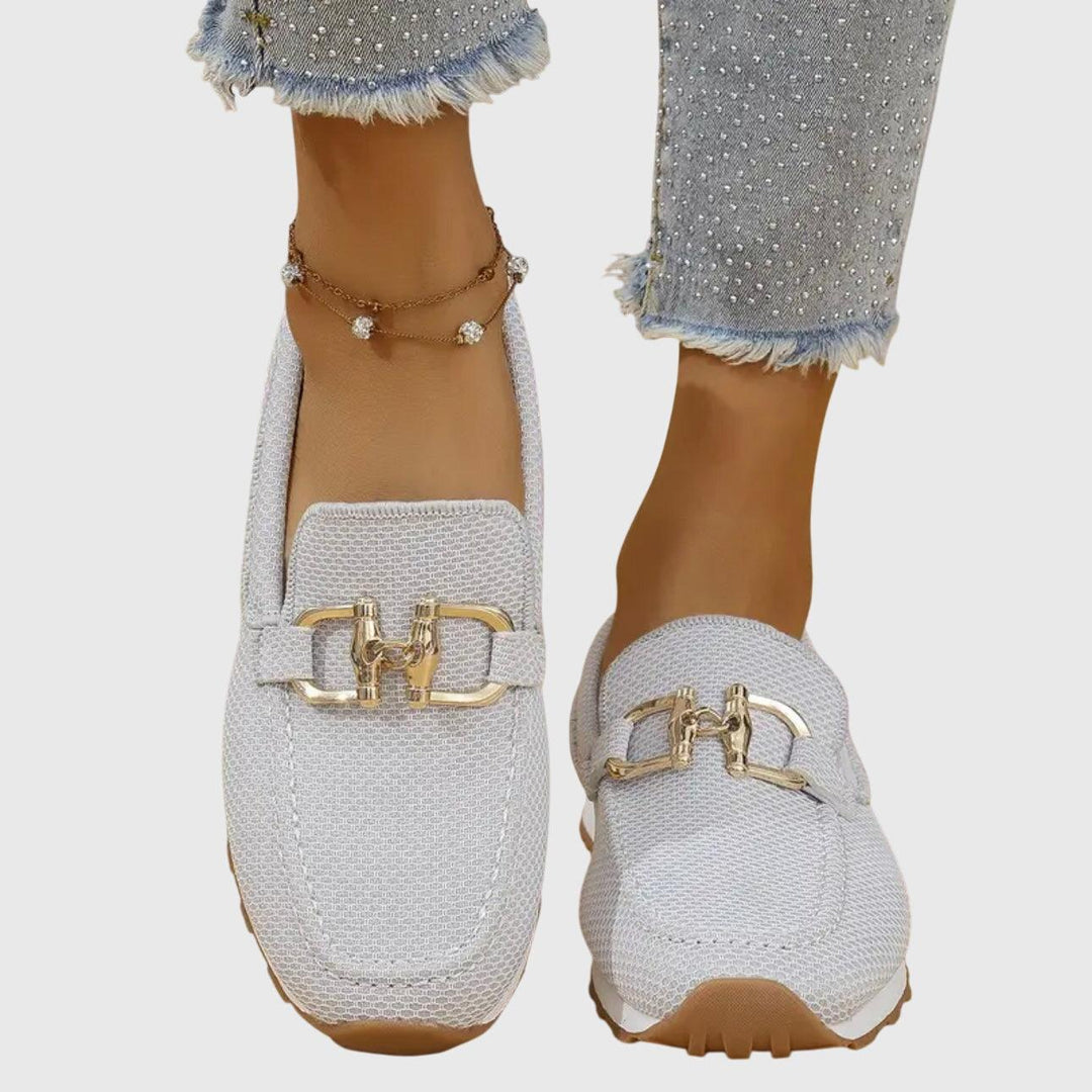 June | Women's Mesh Buckle Detail Slip-On Loafers