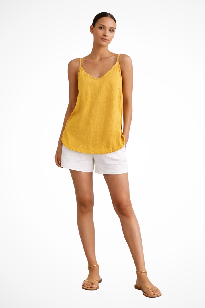 Nerina | Women’s Spaghetti Strap Linen Spring Top