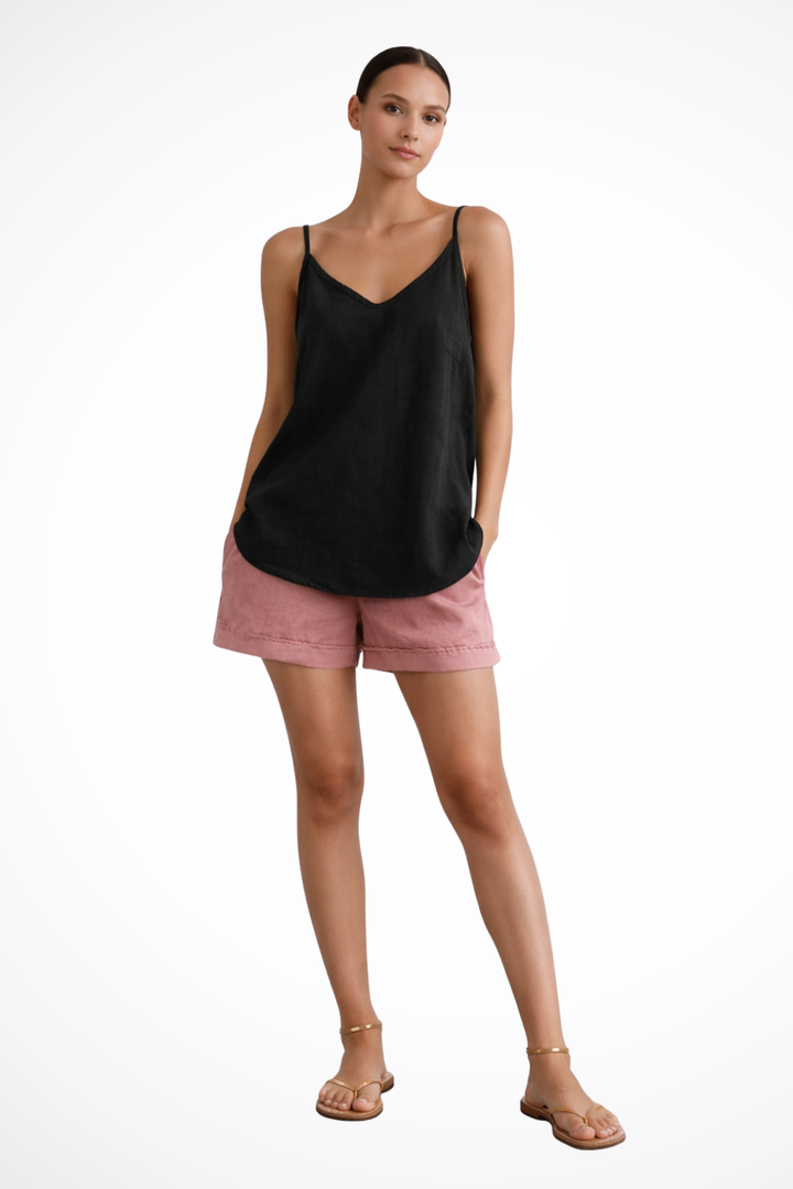 Nerina | Women’s Spaghetti Strap Linen Spring Top