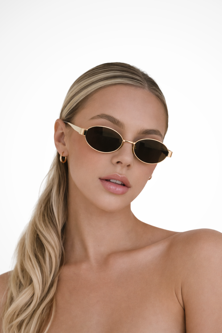 Clarabelle | Women Oval Metal Frame Sunglasses
