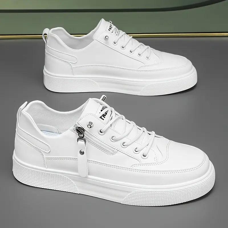 Cameron | Stylish Leather Men’s Trainers with Side Zip