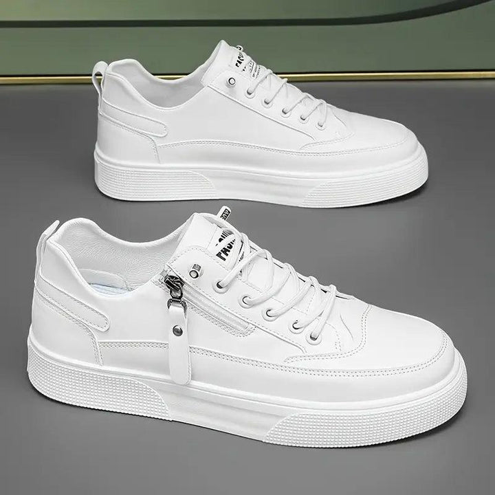 Cameron | Stylish Leather Men’s Trainers with Side Zip