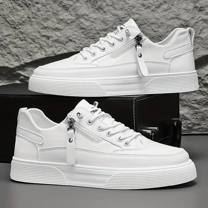 Cameron | Stylish Leather Men’s Trainers with Side Zip