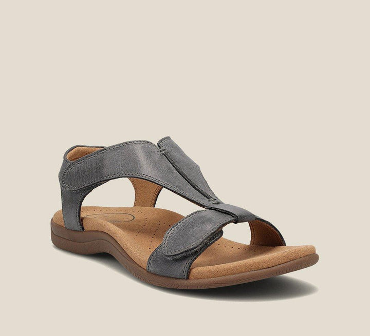 Carolyn | Women's T-Strap Vegan Leather Cushioned Sandals