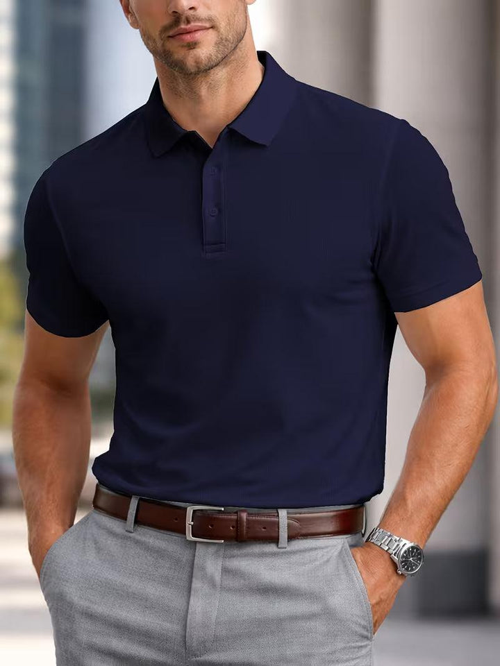 Men's Short Sleeve Solid Casual Shirt - Spring Summer Athletic Style