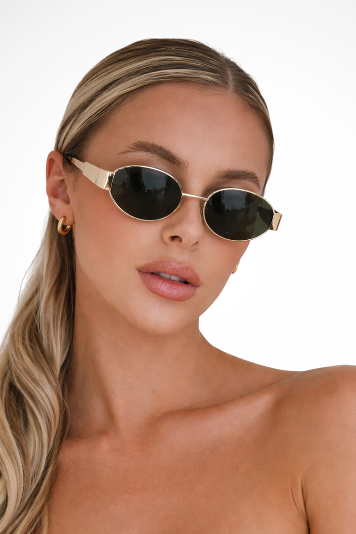 Clarabelle | Women Oval Metal Frame Sunglasses