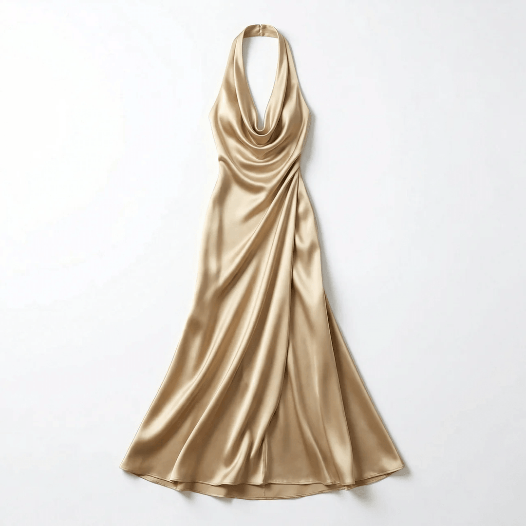 Birchbourne Halter Neck Satin Maxi Dress – Evening