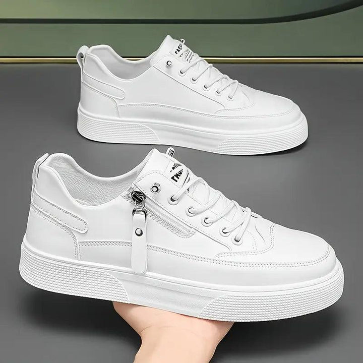 Cameron | Stylish Leather Men’s Trainers with Side Zip