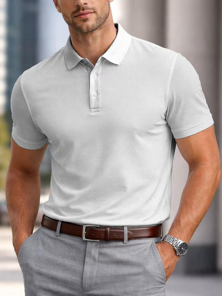 Men's Short Sleeve Solid Casual Shirt - Spring Summer Athletic Style