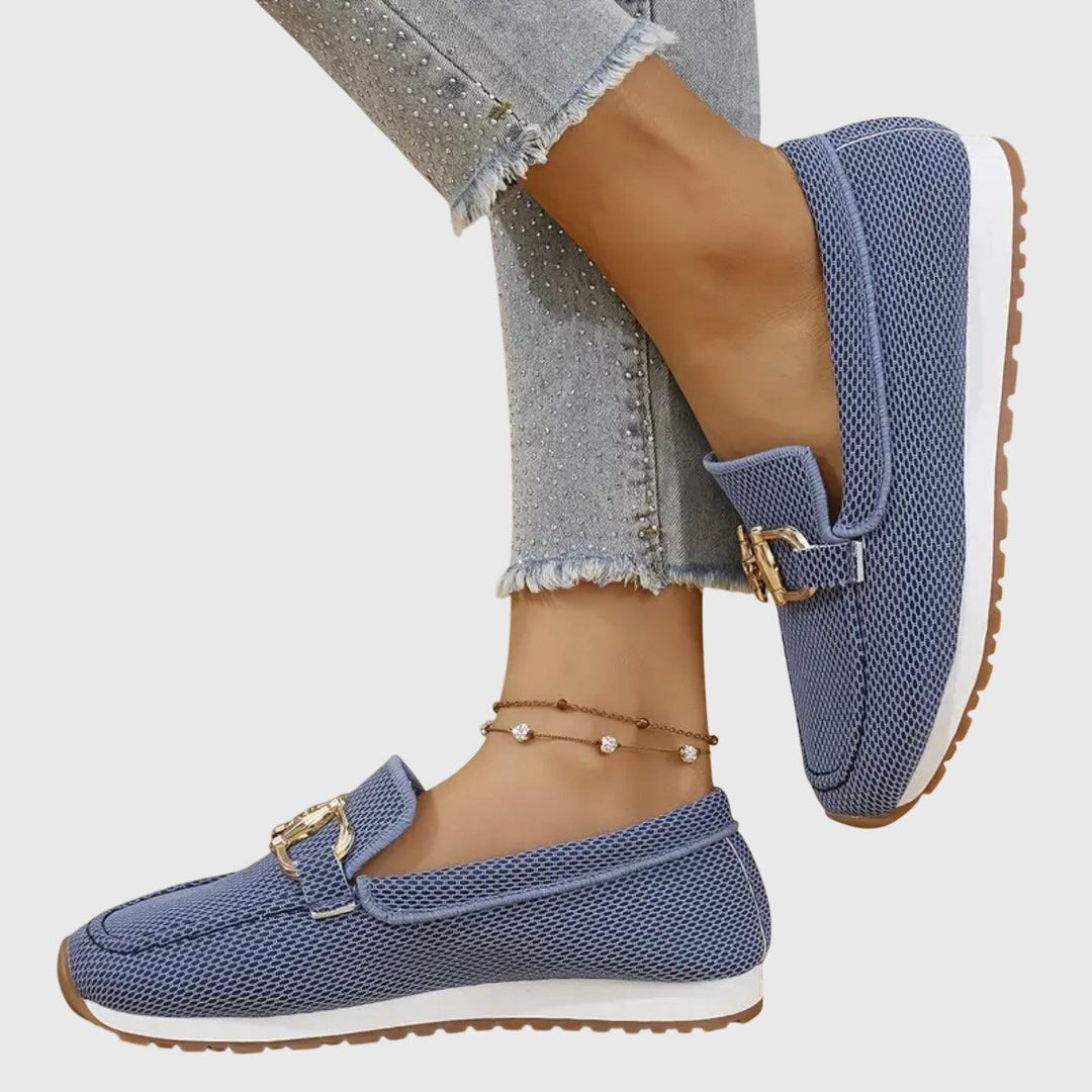 June | Women's Mesh Buckle Detail Slip-On Loafers