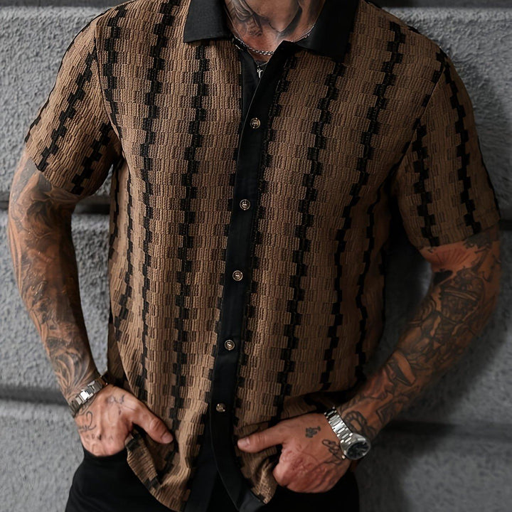 HARRINGTON OXFORD | STRIPED SHORT SLEEVE SHIRT FOR MEN