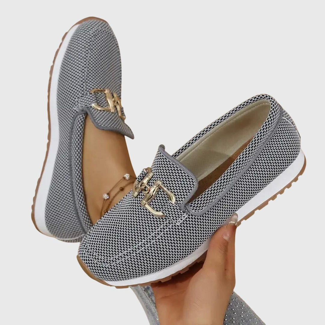 June | Women's Mesh Buckle Detail Slip-On Loafers