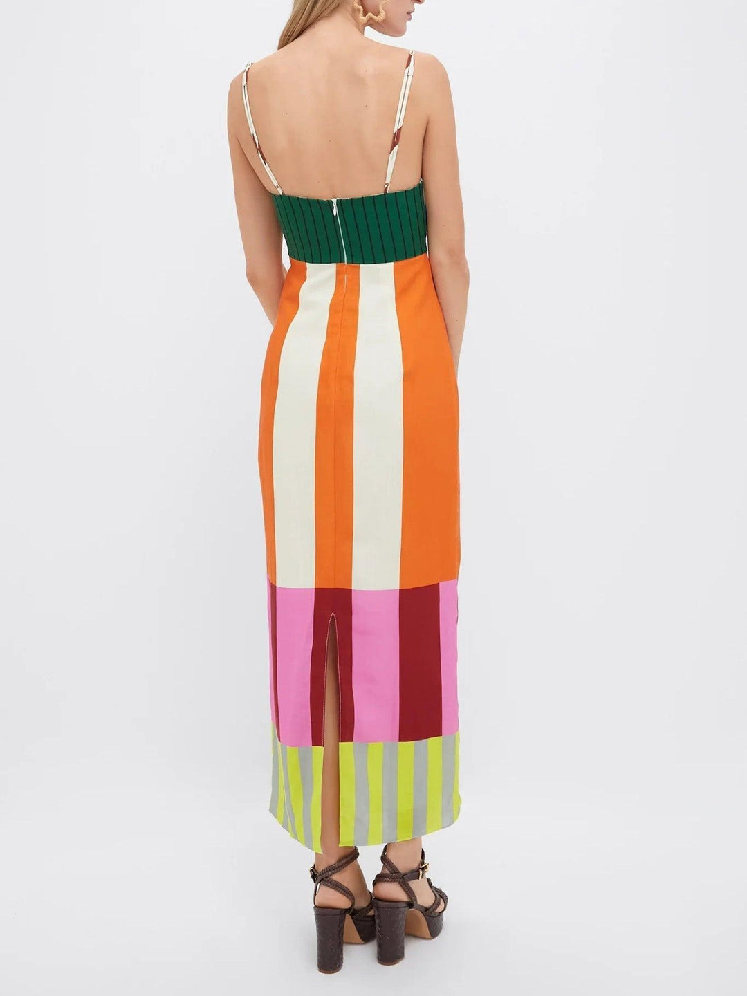 Bengal Multi Paloma Color Block Midi Dress