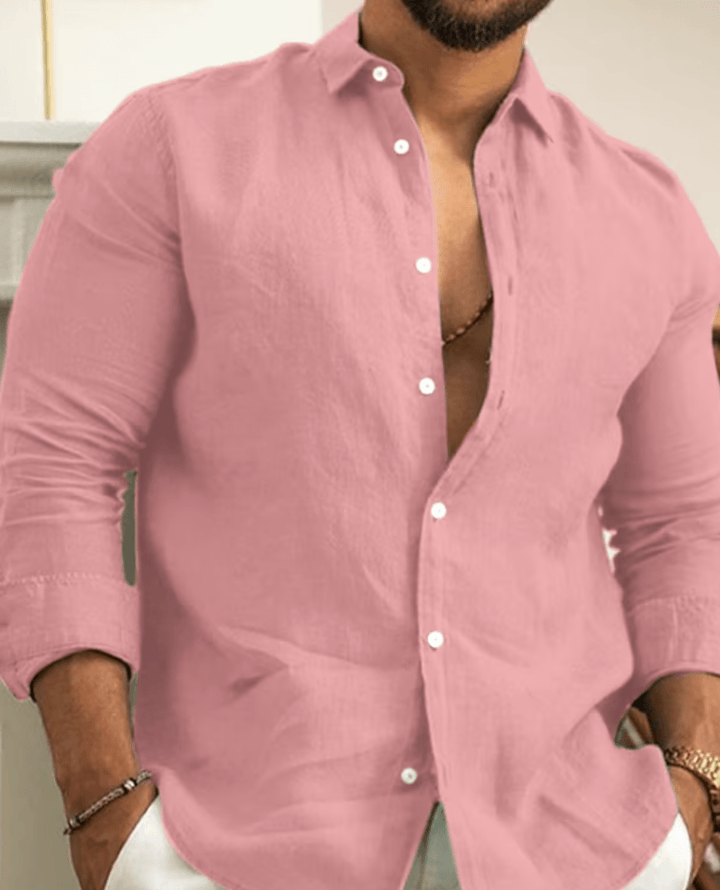 Preston | Men's Stylish Linen-Blend Button-Up Shirt