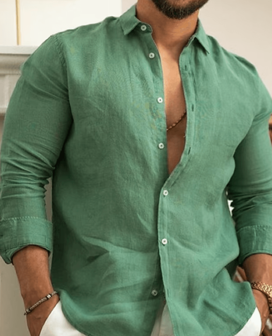 Preston | Men's Stylish Linen-Blend Button-Up Shirt