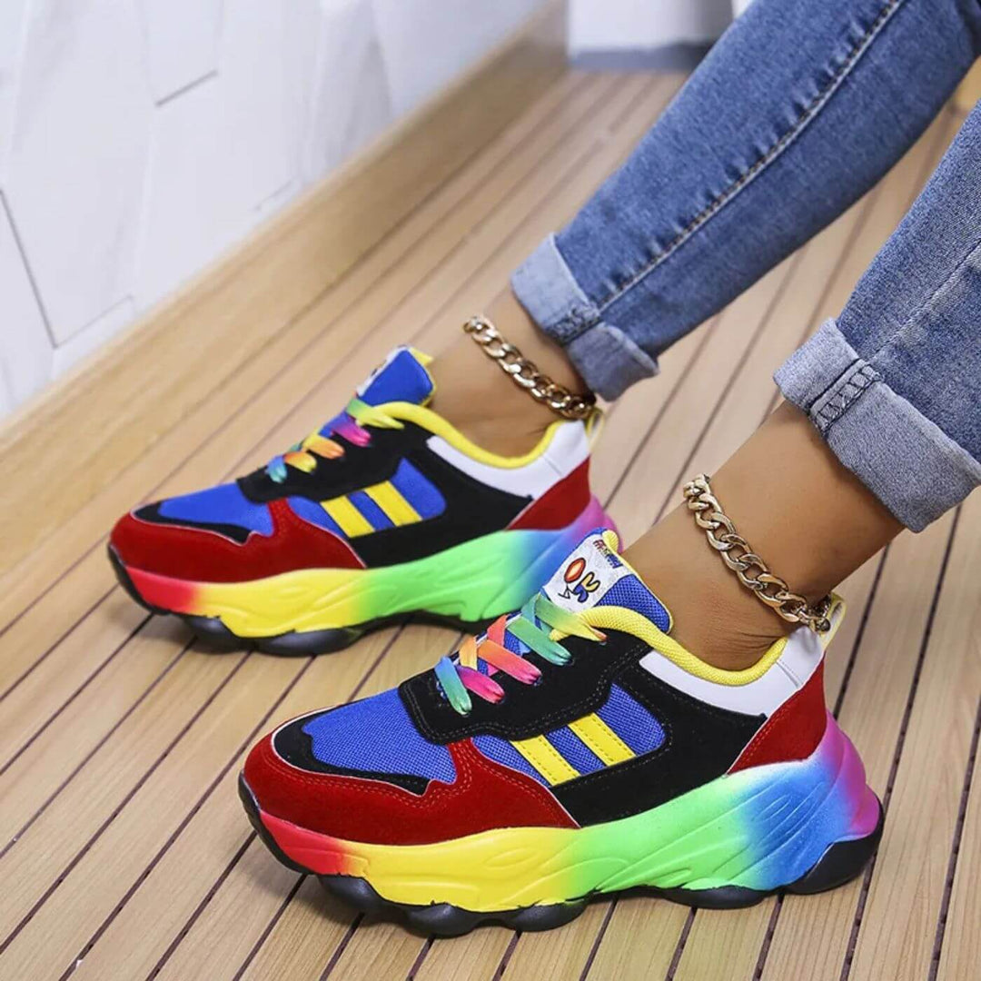 LumiSneak | Women's Colorful Rainbow Platform Sneakers