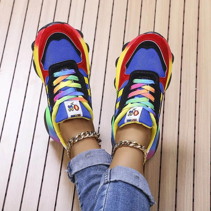 LumiSneak | Women's Colorful Rainbow Platform Sneakers