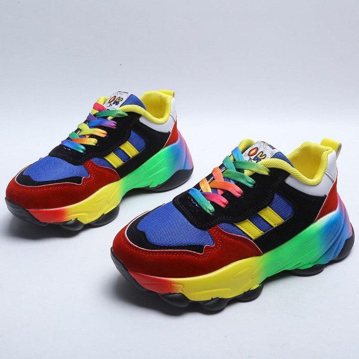 LumiSneak | Women's Colorful Rainbow Platform Sneakers