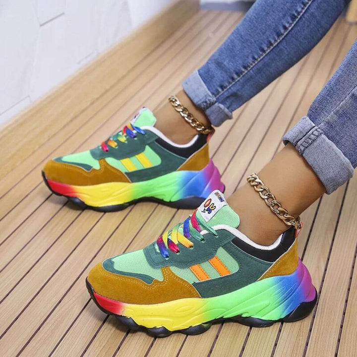 LumiSneak | Women's Colorful Rainbow Platform Sneakers