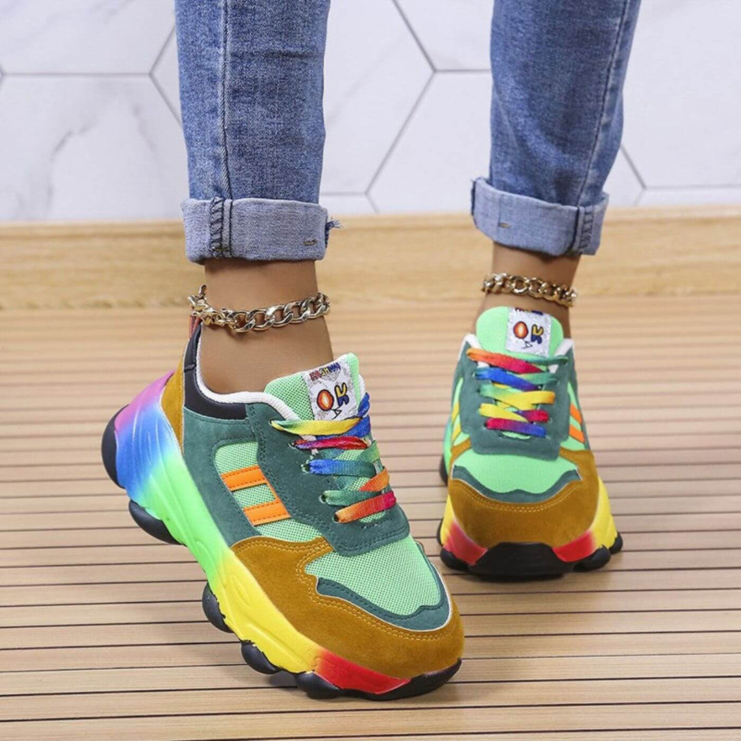 LumiSneak | Women's Colorful Rainbow Platform Sneakers