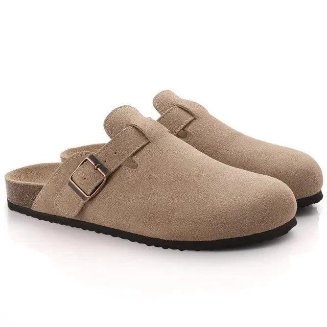 Max | Men’s Casual Suede Clog Mules with Buckle Strap