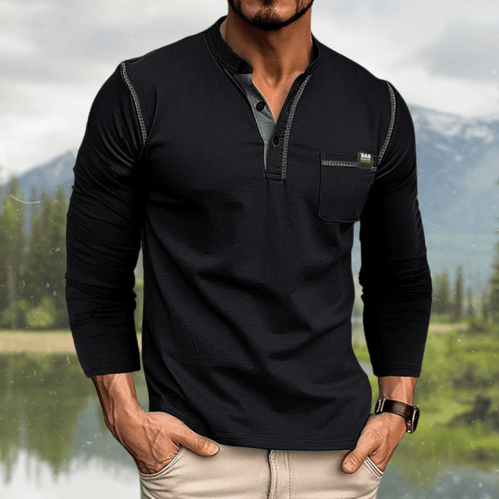 Harvey | Men's Classic Slim-Fit Henley Shirt