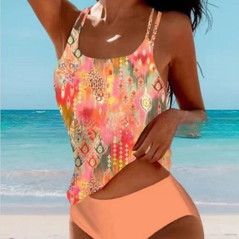 Hera Women's Bikini | Retro High-Cut Beach Print 3