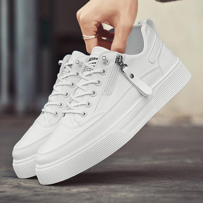 Cameron | Stylish Leather Men’s Trainers with Side Zip