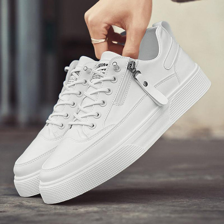 Cameron | Stylish Leather Men’s Trainers with Side Zip