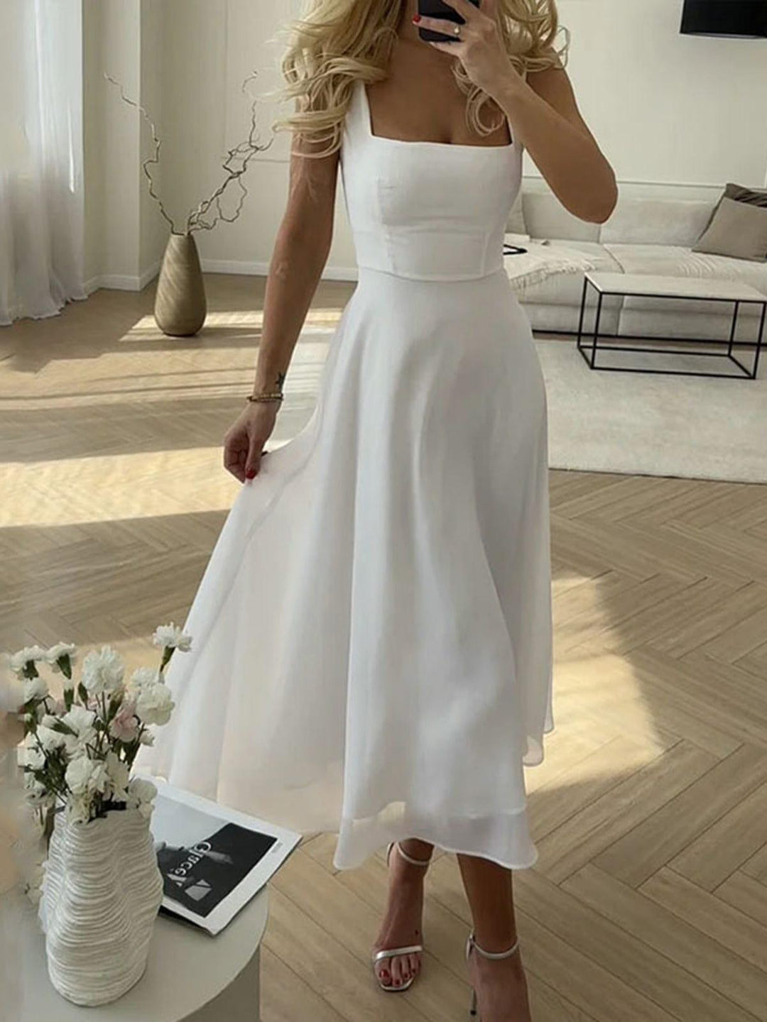 Marie Graceful A Line Cocktail Midi Dress