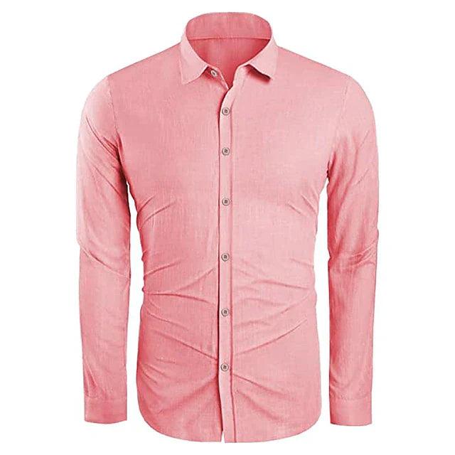 Men’s Linen Long Sleeve Shirt – Spring, Summer