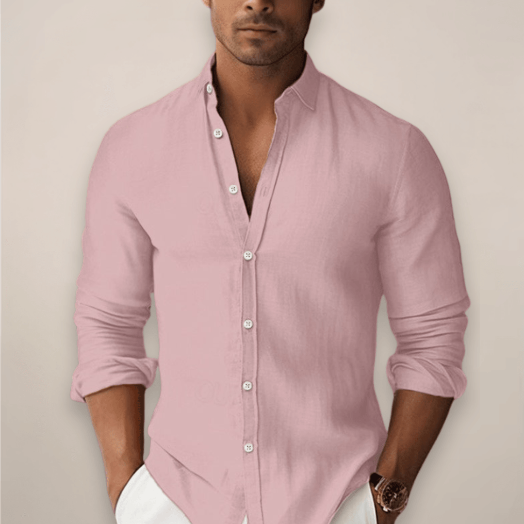 Men’s Linen Summer Shirt – Short Sleeve Casual Button-Up for Sophisticated Look