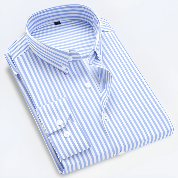 Men’s Striped Long Sleeve Shirt – Smart Casual Button-Up in Multiple Colours