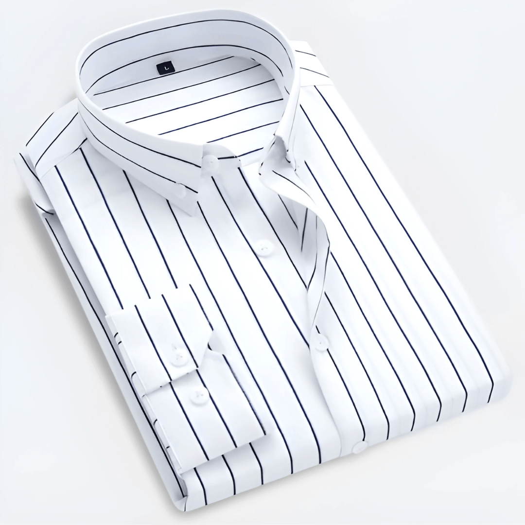 Men’s Striped Long Sleeve Shirt – Smart Casual Button-Up in Multiple Colours