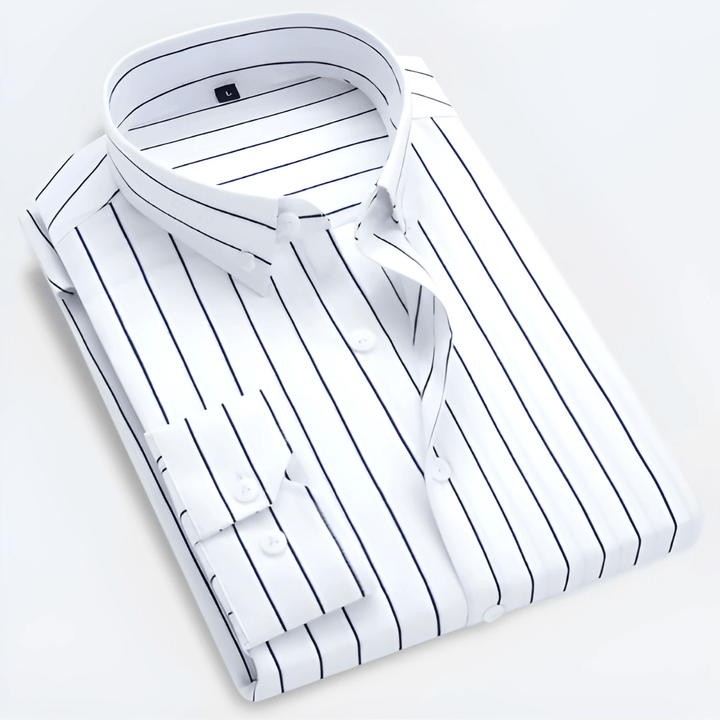 Men’s Striped Long Sleeve Shirt – Smart Casual Button-Up in Multiple Colours