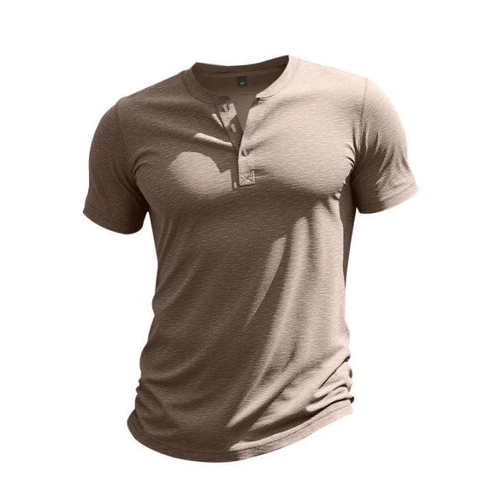 Joshua | Men's Short Sleeve Henley Shirt with Button Placket