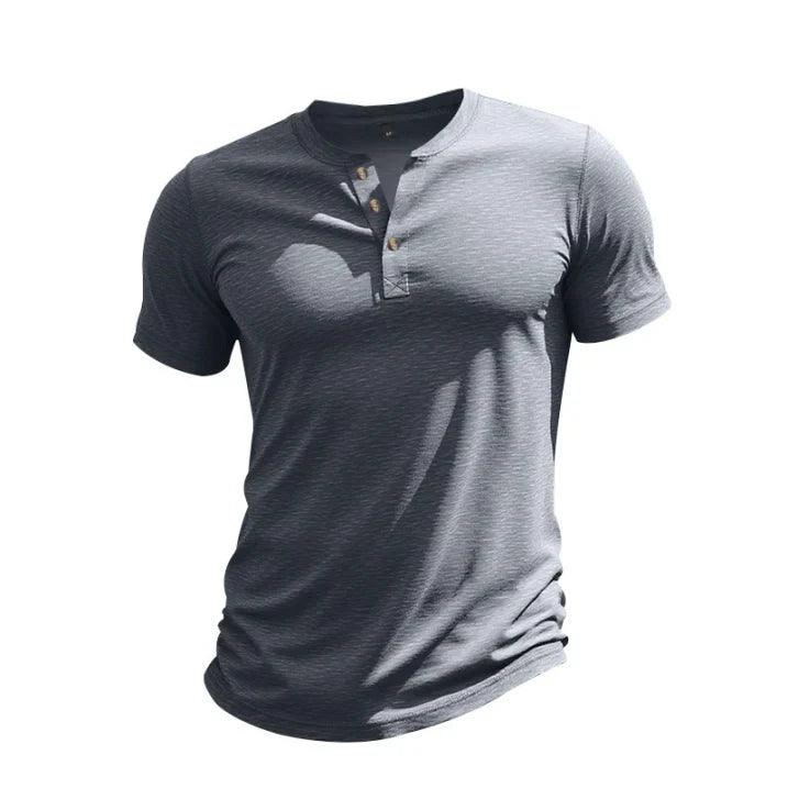 Joshua | Men's Short Sleeve Henley Shirt with Button Placket