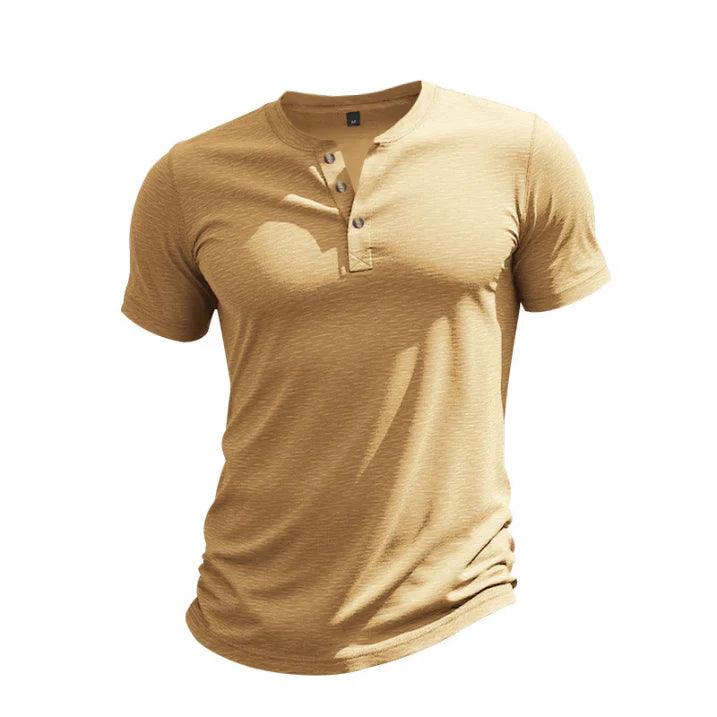 Joshua | Men's Short Sleeve Henley Shirt with Button Placket