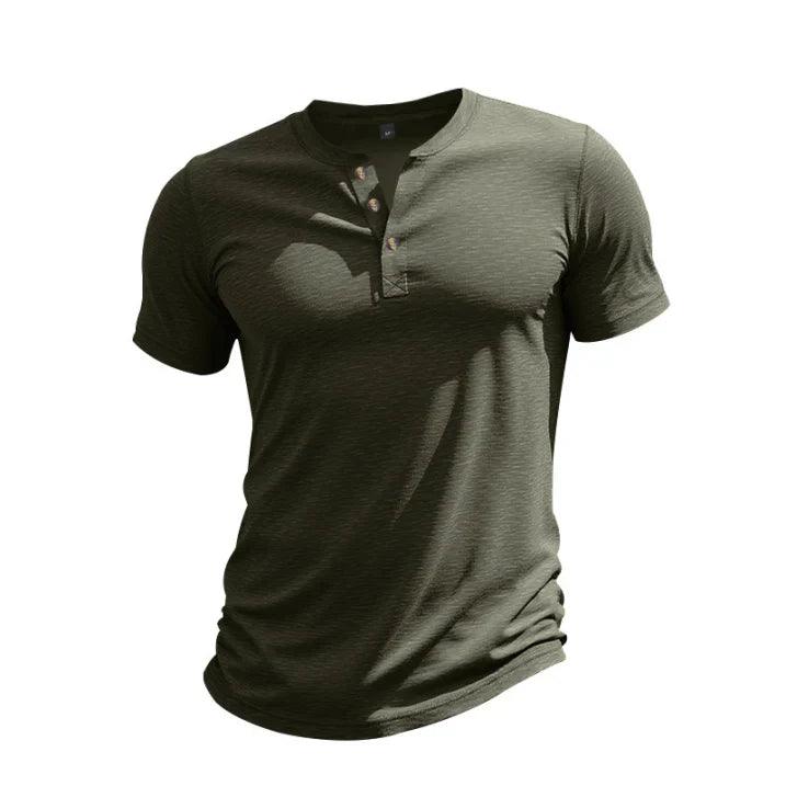 Joshua | Men's Short Sleeve Henley Shirt with Button Placket